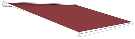 Eclipse Markisenstoff aus Polyacryl inkl. Keder, hochwertiges Markisentuch Farbe: Beere, Markisenbreite: 2.0 m x 1.5 m Zubehör für Verschiedene Markisen als Sonnenschutz für Balkon und Terrasse