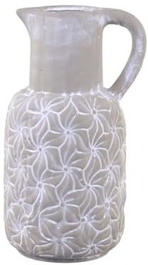 Colmar Krug mit Blumen, H: 30 cm, French Grey by Chic Antique