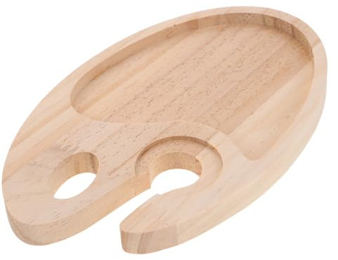 LIFKOME Wood Appetizer Plate Wine Glass Holder Elegant Serving Tray for Fruit Cheese and Appetizers for Outdoor Gatherings and Weddings