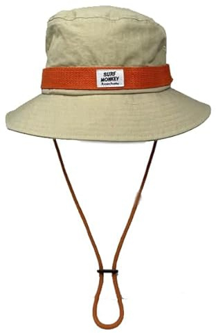 Surf Monkey Boonie Hat Bonnet de pêcheur avec corde pour homme/femme - Coton