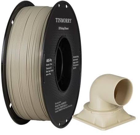 TINMORRY ABS Filament 1.75mm, ABS (Pro) 3D Drucker Filament 1KG, gute Hitzebeständigkeit, stark & haltbar, Maßgenauigkeit ±0.03mm, Warmes Grau