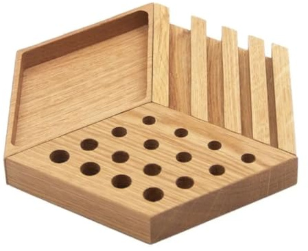 Uxsjakjsd Multifunctional Wooden Desk Tray for Business Cards, Pens, and Leather Craft Tools Storage