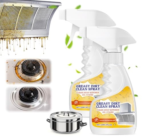 Spray Cuisine Dégraissant, Détartrant Dégraissant Cuisine, Multi-Usages Nettoyant Plaque Induction Pour Nettoyage Cuisinières à Gaz, Hottes Aspirantes, Plans de Travail de Cuisine (2)