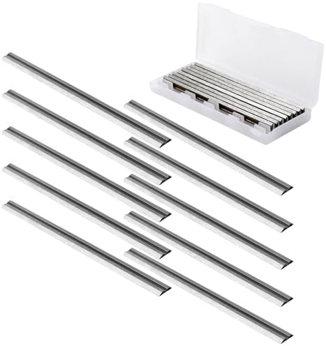 10 Stück Hobelmesser Set, 82mm Elektrohobel ManganstahlKlinge, Wendeklingen 82x5,5x1,2 mm, kompatibel mit Hobelmaschinen von und mehr, für professionelle Holzbearbeitung