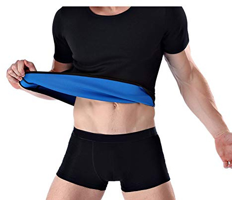 t-Shirt da Uomo Modellante per Il Corpo Dimagrante in Neoprene per Sauna. t-Shirt da Uomo Modellante per la Vita