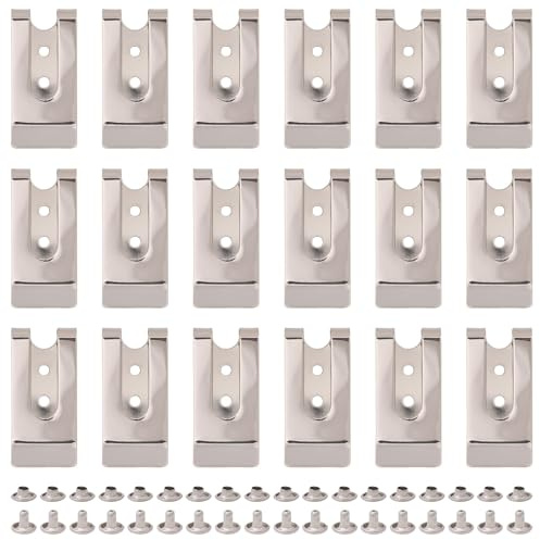 FREEBLOSS 18 Set Metall Gürtelclip Mit Federhaken Und 18 Paar Nieten Für Taschen Leder DIY (Silber) Clip*18 Stück Hinternagel (36 Stück)