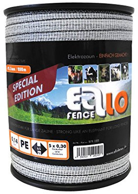 Ellofence Weidezaunband 12,5mm, Topqualität für extra lange Zäune (200m)