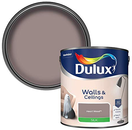 Dulux Walls & Ceilings Silk Emulsion Paint, Heart Wood, 2.5 litres
