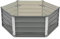 Festnight Hochbeet Gartenbeet aus Verzinkter Stahl Terrasse Balkon Pflanzbeet Sechseckige Form 129 x 129 x 46 cm Grau