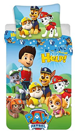 L-S KIDS BOUTIQUE Bettwäsche Bettbezug 140 x 200 cm + Kissenbezug 70 x 90 cm Paw Patrol