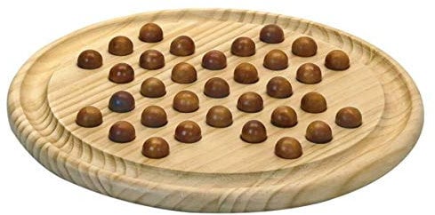 Jeu du Solitaire : Plateau et pions en Bois - l'arbre à Jouer - Jeu de Société - Âge Minimum : 3 Ans