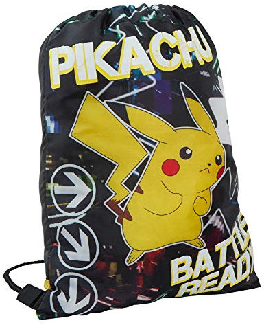 Pokemon Turnbeutel mit Kordelzug, leuchtet im Dunkeln, Tasche mit Kordelzug (Schwarz) - MNCK13330
