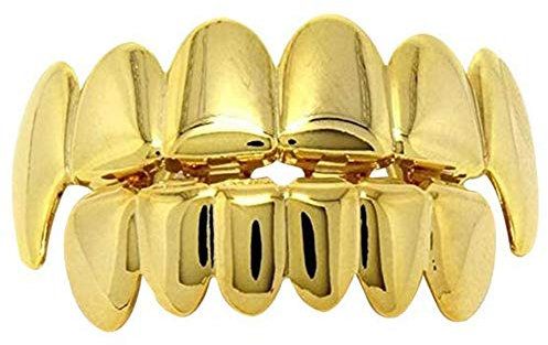 Xinlie Gold Grillz Hip Hop Dents Grills Hip Hop Grills Fond & Haut Dents de Hip Hop Dents Hip Hop Grills Capsules Haut De La Bouche en Bas De La Bouche De La Garde des Protecteurs De Vampire