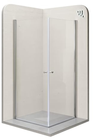 Moments of Glass Duschkabine GAIA mit Pendeltüren, 75x90 cm, Höhe: 185 cm, Eckduschkabine mit Hebe-Senk-Mechanismus aus 6 mm NANO ESG Sicherheitsglas - DK861