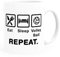 MoonWorks® Kaffee-Tasse mit Spruch Eat Sleep Repeat Mega Mix Bürotasse lustige Geschenke Kaffeebecher Volleyball weiß Keramik-Tasse