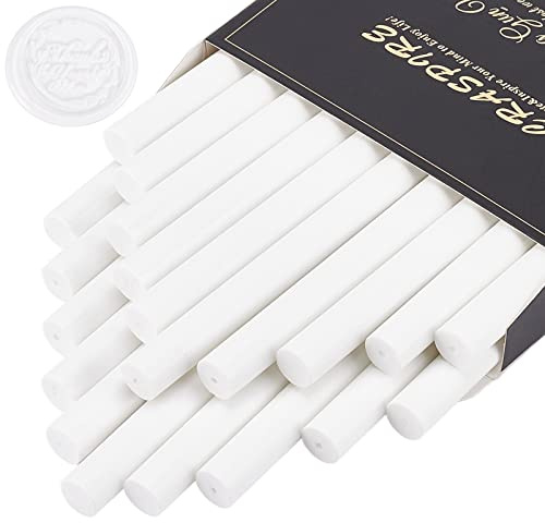 craspire 20 Stück Klebepistole Siegel Wachsstifte 11mm Für Vintage Wachs Siegelstempel Und Brief Einladungskarten Weinflasche Geschenkpaket Dekoration (Elfenbein Weiß)