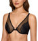 DOBREVA Donna Reggiseno Apertura Frontale Pizzo Taglie Forti con Ferretto Senza Imbottitura Nero 5D