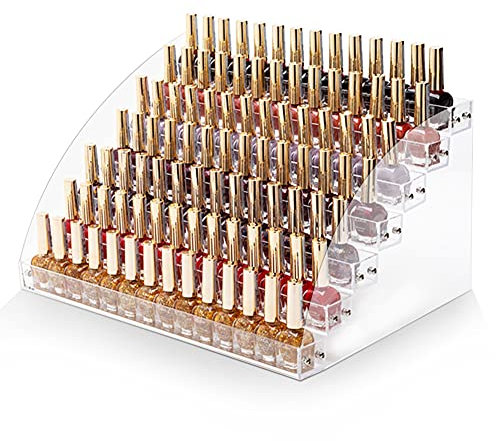 Acrylic Nail Polish Stand Nail Polish Organizer 7 Layers Nail Polish Holder Acrylic Nail Polish Storage Transparent Nail Polish Display Shelf Makeup Storage Nail Polish Organizer(7 Layers)