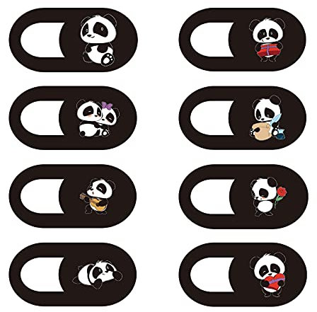 Cuxnoo - Cover per webcam Slide per fotocamera ultra sottile, per MacBook Pro, iMac, iPad Pro e altri computer portatili o tablet, con simpatico panda