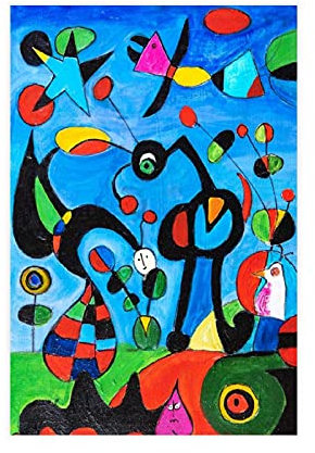 LINYUYI Joan Miró 11 Leinwand-Poster, Wandkunst, Dekor, Druck, Bild, Gemälde für Wohnzimmer, Schlafzimmer, Dekoration, Rahmen: 30 x 45 cm