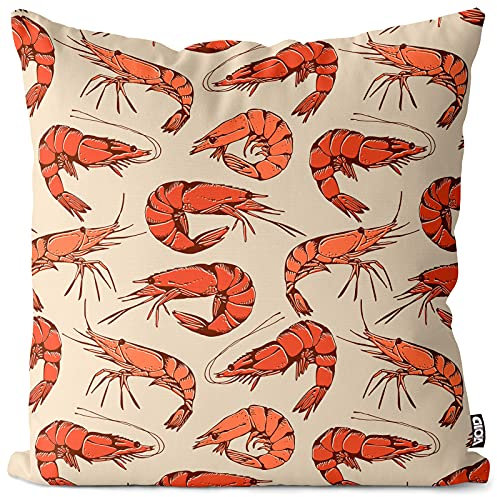 VOID Shrimps Garnelen Cartoon Kissenbezug Kissenhülle Sofakissen Kissen Deko Outdoor-Kissen Dekokissen, Kissen Größe:40 x 40 cm