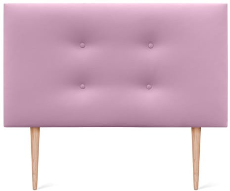 DHOME Testiera in Similpelle o Tessuto AQUALINE Pro con 2 file di Bottoni e Gambe Testiera Imbottita per Letto di Lusso (90x105cm con gambe (Letti 70/80/90), Similpelle Rosa)