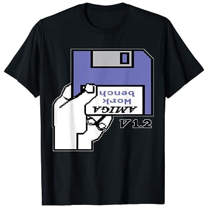 COMMODORE - AMIGA 500: Workbench Diskette - Black T-Shirt