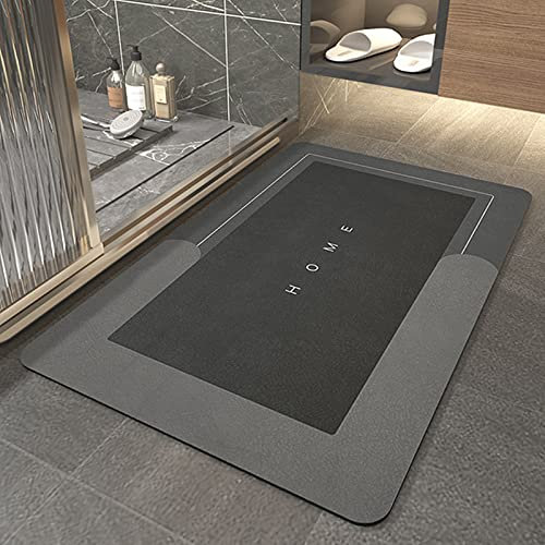 Super Absorbierende Bodenmatte, Großer Schnelltrocknender Badezimmerteppich, Maschinenwaschbarer Großer Teppich Für Das Wohnzimmer, Einfache Küchentürmatte (40 x 60 cm, Rechteckig Dunkelgrau)