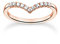 THOMAS SABO TR2394-416-14 Bague en forme de V avec pierres blanches en argent sterling 925 plaqué or rose 750, 54, Argent sterling, Zircone cubique