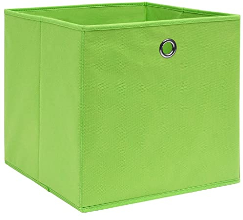 vidaXL 10x Aufbewahrungsbox Zusammenklappbar Spielkiste Regalkorb Faltkiste Korb Kinderbox Box Kiste Faltbox Vliesstoff 28x28x28cm Grün