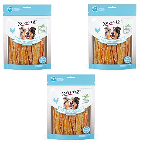 Dokas Dog HÜHNERBRUST in Streifen - Bundle - 3 x 250 g