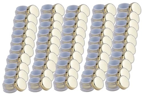 50 Gel Dosen 5ml Tiegel leer Acryl Gold Cremedosen Selbstabfüller