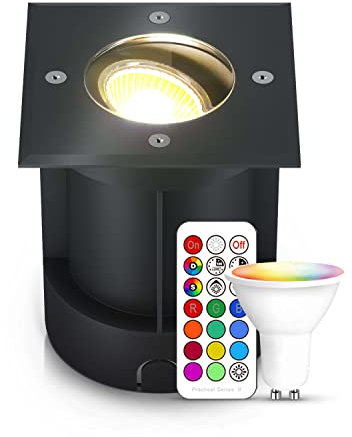 lambado® Bodenstrahler außen - Schwenkbar & Farbwechsel für tolle Effekte - Bodeneinbaustrahler aussen mit IP67 Schutzart - Wasserfest & Befahrbar