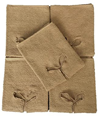 EXKLUSIV HEIMTEXTIL Handtuch mit Nasenschlitz für Massageliege 5 Stück Sand