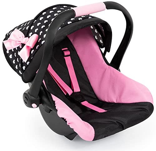 Bayer Design Design-67960AA Otoño 67960AA Silla de Coche para muñecas, Color Negro, Rosa, Blanco, L