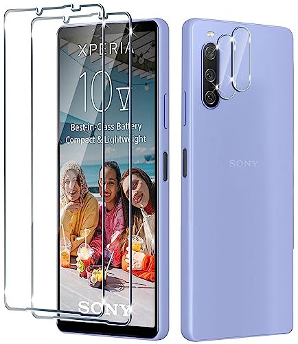 LiiLaa Schutzfolie für Sony Xperia 10 V für Panzerglas, 2 Stück Gehärtete Glas Schutz Folie mit 2 Stück Kameraschutz, 9H displayschutz Ultra-klar Schutzglas