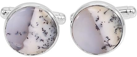 Dendritische Opal Manschettenknöpfe Sterling Silber Manschettenknöpfe Groomsmen Manschettenknöpfe 14mm Runde Dendritische Opal Handgefertigte Manschettenknöpfe Geschenk für Ihn Medium Edelstein