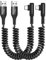 Câble USB C Coudé 90 Degrés [3M/Lot de 2] Câble spiralé Type C Ressort hélicoïdal Câble de Charge Compatible avec i Phone 16 15 Pro Max,Samsung Galaxy S24 S23 S22,Huawei/Xiaomi/Xperia,Pixel,etc.
