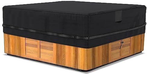 Lametta Abdeckung Whirlpools,Schwerlast 600D Oxford Whirlpool Abdeckung Wasserdicht mit UV- und PU-Beschichtung und hoher Reißfestigkeit,mit tragegriff und Belüftungsöffnungen-230W×230D×85H cm