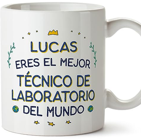 MUGFFINS Tazas Personalizadas para TÉCNICO DE LABORATORIO hombre - En Español - Mejor del Mundo - 11 oz / 330 ml - Regalo Personalizable original y divertido