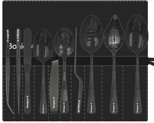Bonigour Juego de herramientas de chapado culinario | Kit profesional de herramientas de chapado de chef de 11 piezas | Utensilios de cocina | Arte alimentario de cocina modernista | Acero inoxidable