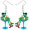 YAYAKO Acryl Neuheit Grün Frosch Ohrringe Baumeln Lustiges Design Schmuck Niedliche Tiere Geschenke für Frauen Mädchen Charms Zubehör (Hawaii Frosch)