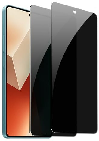 GXAYZ 【2 Piezas】 Protector Pantalla Privacidad para Xiaomi Redmi Note 13,Anti Spy Cristal Vidrio Templado Anti Espía Screen Protector Privacy Vidrio Templado