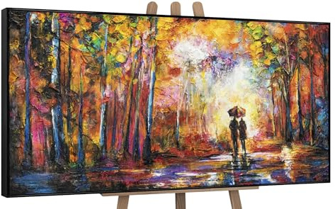 YS-Art Tableau Coloré Couple Peint à la Main pour Salon et Chambre