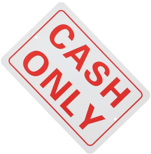 GLEAVI Bargeldzeichen Büro-bargeldschild Wandschild „cash Only“. Supermarkt-schilder Kein Scheckzahlungszeichen Kassiererschild Geschäftsschilder Zeichen Erwähnen Pvc Kreditkarte Draussen