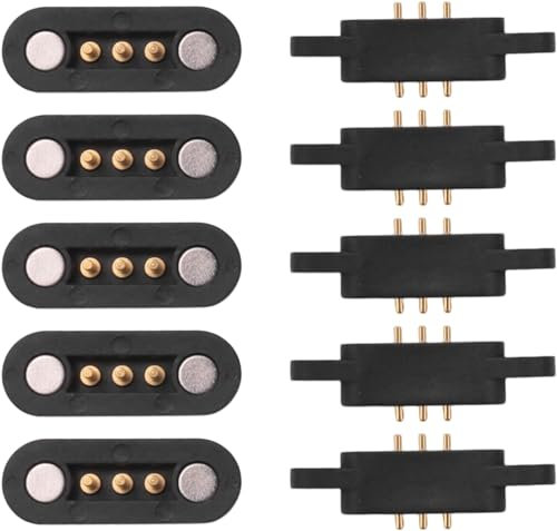 Cardbeei 5 Paare Federbelasteter Magnetischer Pogo Pin Anschluss 3 Positionen Magnete Raster Maß 2,3 MM Durchgangs LöCher MäNnlich Weiblich Sonde