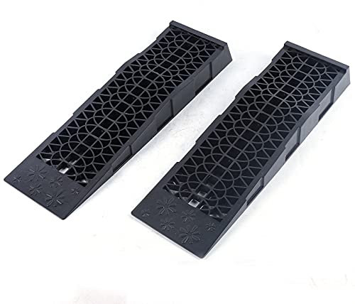 TONFEION Autorampen Auffahrrampe 2er Set Auffahrrampen-Set 2X PKW Kunststoff Auffahrrampe 3 T Autorampe Kunststofframpe 70x19.5X 8 cm
