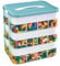 Dreifach Aufbewahrungsbox für Lego Bausteine Ablagefächer Stapelbar Kisten Spielzeug Aufbewahrung mit Deckel Stapelboxen Kunststoff Sortierboxen Kleinteile Transparent (box only)