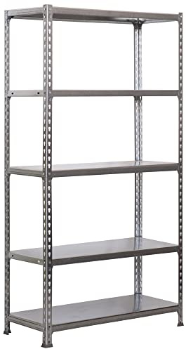 PROREGAL Schwerlastregal Big Metal Shark | HxBxT 200x110x40cm | Fachlast 200kg | Grau | Regal Standregal Aufbewahrungsregal