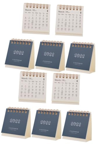 EXCEART 10 Stück 2022 Tischkalender 2022 Desktop-Kalender 2021-2022 Tisch-Stehpult Schreibtischkalender tischkalender basteln Notizblöcke Taschenkalender Tischkalender für 2022 einfach